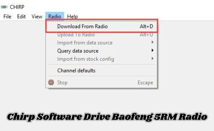 Chirp Software Drive Baofeng 5RM Radio