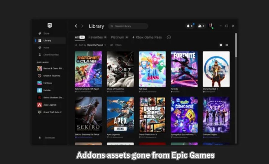 addons assets gone from Epic Games